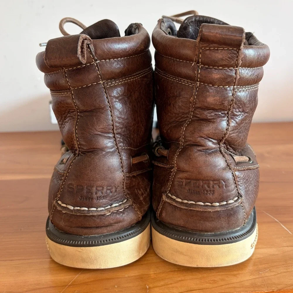 Sperry Top-Sider Mens STS14151 Waterproof Leather Moc Toe Boots Brown 10.5M